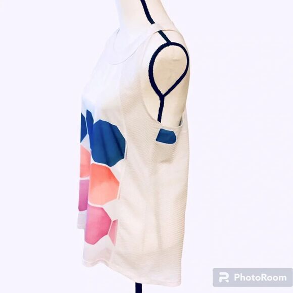 Ted Baker London Marina Mosaic Tank Vest‎ Top  mixed Media/ Waffle Knit Large - Picture 3 of 11